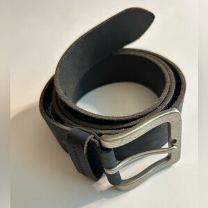 LUCKY BRAND MENS WESTERN BOHO STYLE BLACK/CHARCOAL DESIGN MATTE SILVER BELT 40